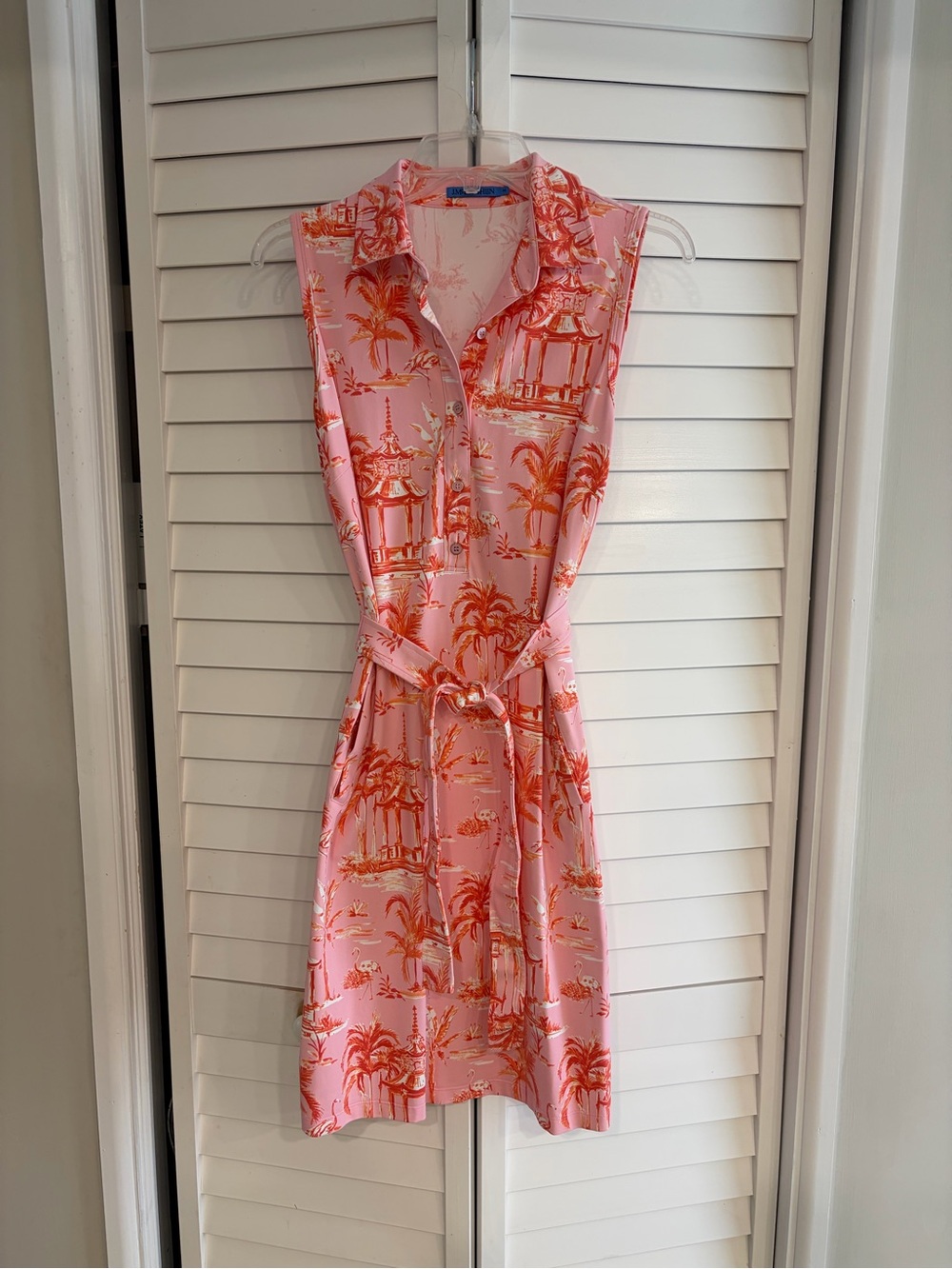 J McLaughlin Dorte Dress in Parisian Perigola Print with Tie Waist M